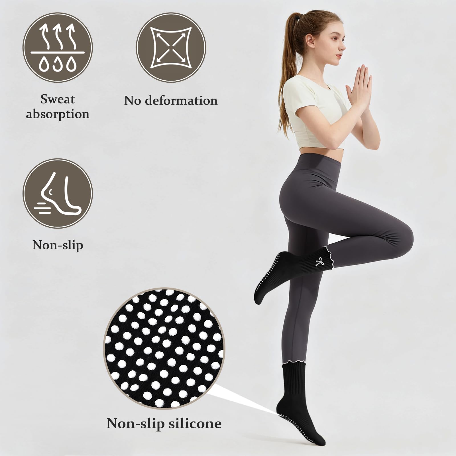 3 пары нескользящих носков для – обзор и цена Pilates Yoga Hose