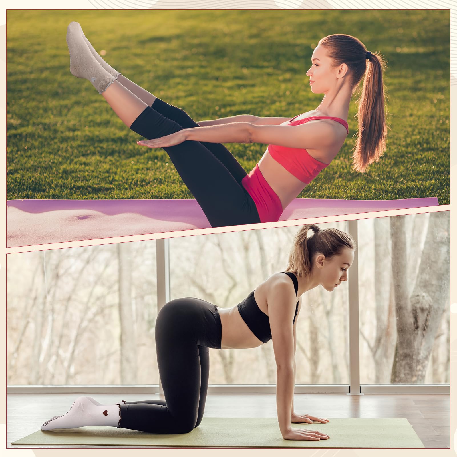 4 пары женских нескользящих но – обзор и цена Pilates Yoga Hose